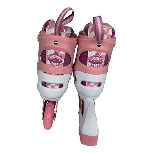 Tante Tina Patines en línea con Luces Que se encienden en Las Ruedas para niños y Adolescentes - Rosa - Talla M (33-36)