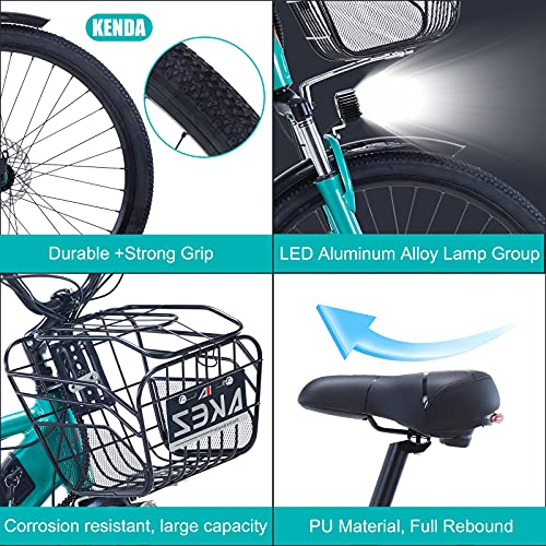 TAOCI Bicicletas eléctricas para Mujeres Adultas, Todo Terreno 26 Pulgadas E-Bike Bicicletas extraíble batería de Iones de Litio Ebike para el Trabajo al Aire Libre Ciclismo Viajes (Brown)