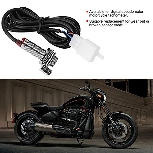 Tarente Cable del Sensor del cuentakilómetros con 3 imán Compatible with Digital velocímetro de la Motocicleta del tacómetro