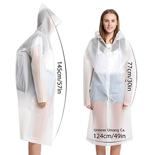 TATAFUN Chubasquero Impermeable EVA Poncho de Lluvia Reutilizable Sobretodo Camping para Senderismo Ciclismo Unisex