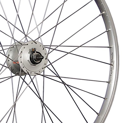 Taylor-Wheels 26 Pulgadas Rueda Delantera Bici Aluminio Dinamo buje Plateado