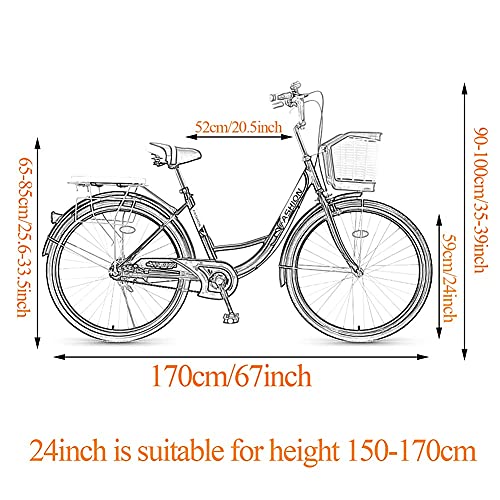 TBNB Bicicleta de Crucero de Playa para jóvenes/Adultos de 24/26 Pulgadas, Bicicleta de Carretera para Mujeres con Canasta y Asiento Trasero, Velocidad única (Rosa 26 Pulgadas)