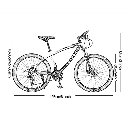 TBNB Bicicletas de montaña para Hombres y Mujeres de 24/26 Pulgadas, Deportes al Aire Libre, Ciclismo, Bicicleta de Carretera para Adultos con Frenos de Doble Disco, Horquilla de suspensión, 21-3