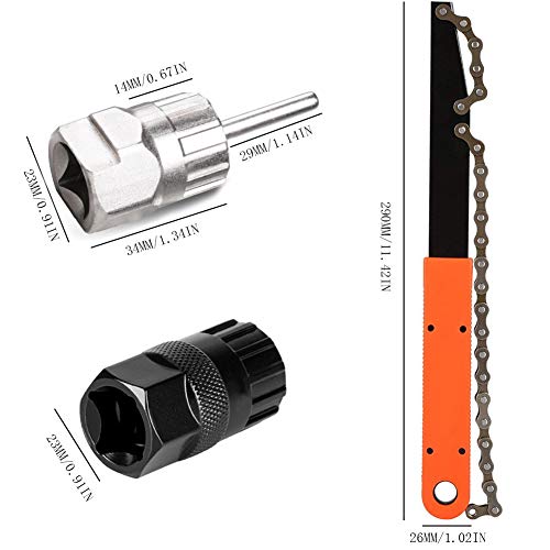 TBoonor Herramienta de eliminación de Cassette de Bicicleta cadena de bicicleta Kit de herramientas, para engranaje/cadena látigo con casete/Rotor lockring Removal Tool Pack