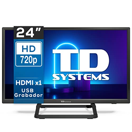 TD Systems K24DLX10H - Televisores 24 Pulgadas HD, HDMI, VGA USB Grabador Reproductor, DVB-T2/C/S2 Modo Hotel. Televisiones