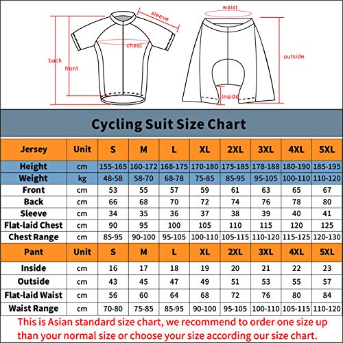 TeckBoo Conjunto Ropa Ciclismo para Hombre, Maillot Ciclista Mangas Cortas y Culotte Bicicleta con 5D Gel Pad, Camiseta MTB para Verano