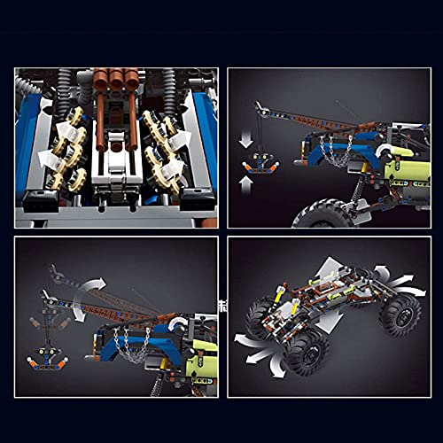 Técnica de remolque, con control remoto, bloques de construcción, 2,4 G Dual RC Remolque Buggy con motores, compatible con Lego Technic – 1507 piezas Black,76 * 42 * 54cm
