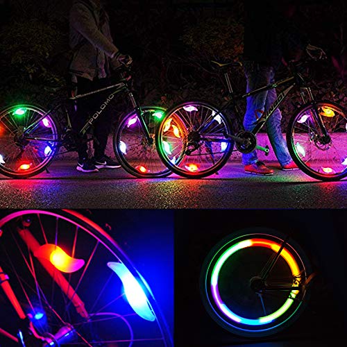 Teguangmei 6pcs LED Luz de Radios de Bicicleta,Luces de Neón a Prueba de Agua con 3 Modos de Parpadeo,Luces de Irradiación de Ruedas de Bicicleta Fáciles de Instalar Para Adultos y Niños, Multicolor