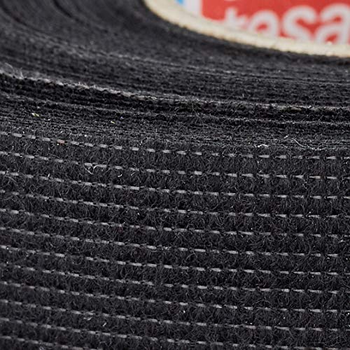 tesa 51608-00009-00 - Cinta Aislante de algodón (15 mm x 25 m), Color Negro