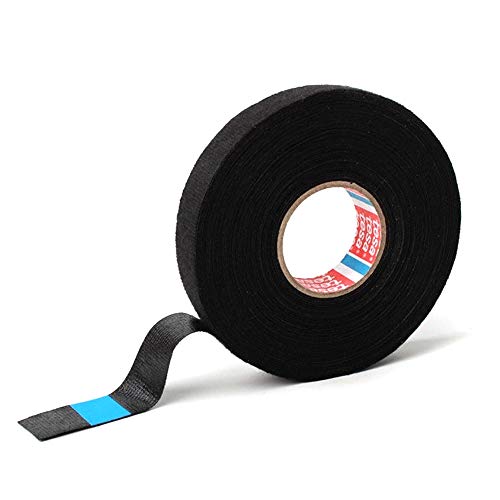 tesa Pet Cinta Adhesiva de Tela no Tejida (19 mm x 15 m), Color: Negro, para mazos de Cables domésticos o automotrices