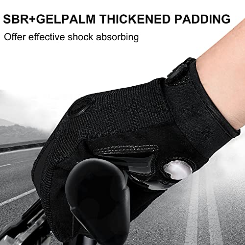 TEUEN Guantes Ciclismo Dedos Largos Guantes MTB con Pantalla Táctil Guantes Bicicleta Montaña para Hombre Mujer Guantes De Ciclismo con Acolchadas De Gel (Nuevo Negro, XL-Extra Grande)