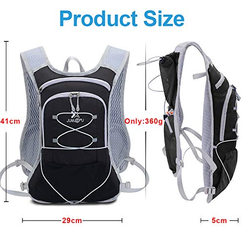 TEUEN Mochila de Hidratación con 2 litros Bolsa de Agua, Mochila Agua Mujer Hombre 6 litros Mochilas Trail Running Ligera para Correr Senderismo o Ciclismo Unisex Adulto (negro2)