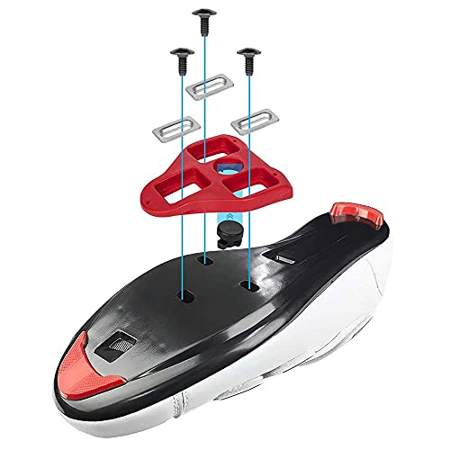TFNYCT Tacos de Bicicleta – Pedales de Ciclismo autobloqueante – Juego de Tacos de Ciclismo para Interior y Bicicleta de Carretera, Compatible con Zapatos Shimano&Look(9 ° Float)(rojo2)