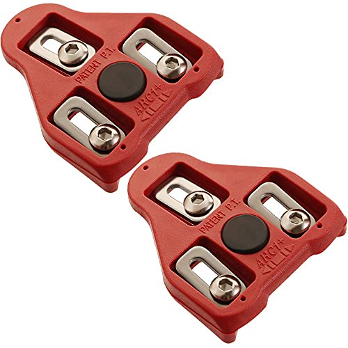 TFNYCT Tacos de Bicicleta – Pedales de Ciclismo autobloqueante – Juego de Tacos de Ciclismo para Interior y Bicicleta de Carretera, Compatible con Zapatos Shimano&Look(9 ° Float)(rojo2)