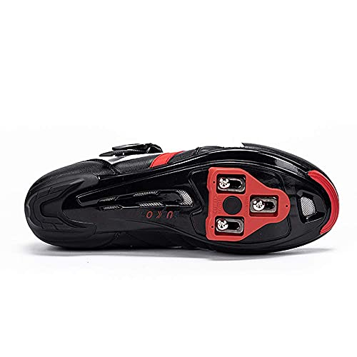 TFNYCT Tacos de Bicicleta – Pedales de Ciclismo autobloqueante – Juego de Tacos de Ciclismo para Interior y Bicicleta de Carretera, Compatible con Zapatos Shimano&Look(9 ° Float)(rojo2)