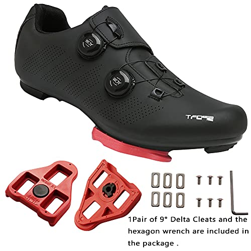 TFNYCT Zapatilla de Ciclismo Hombre Bicicleta Carretera MTB Tacos Respirables Mountain Interior Zapatillas de Ciclismo (Negro 206, Numeric_40)