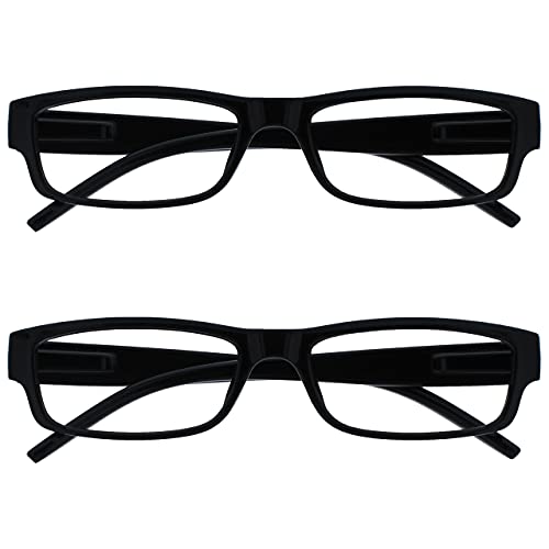 The Reading Glasses Company Gafas De Lectura Negro Ligero Cómodo Lectores Valor Pack 2 Estilo Diseñador Hombres Mujeres Uvr2Pk032 +3,00 2 Unidades 70 g