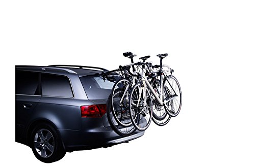 Thule ClipOn 3 9103, Portabicicletas colgante, fácil de usar, diseñado para vehículos familiares y cinco puertas (para 3 bicicletas).