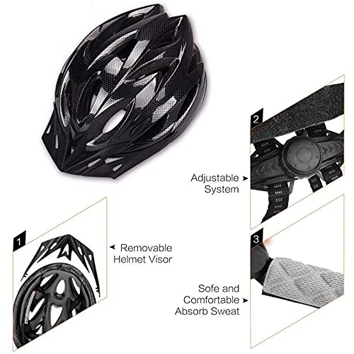 THV -Casco De Bicicleta para Adultos con Visera Solar De 58-62 CM, Ventilación 22, Casco De Bicicleta Ajustable Y Ligero para Jóvenes, Adecuado Bicicletas De Carretera De Montaña,White Blue