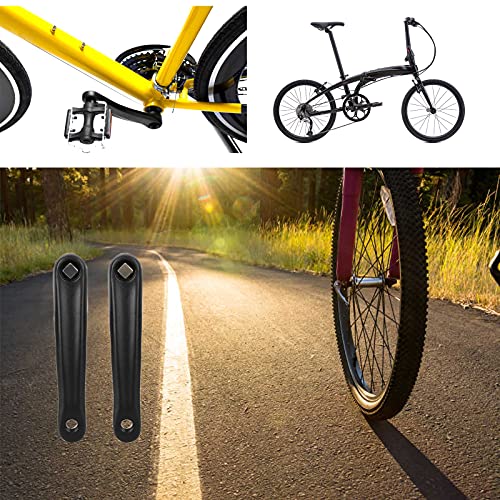 Tianher Brazo de Manivela Bicicleta, 2 Piezas Manivela de Bicicleta Aleación Aluminio Agujero de Diamante para Motor de Accionamiento Cuadrado Horizontal Montaña y Carretera 175 mm.