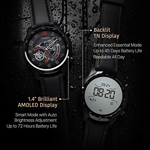 TicWatch Pro 3 Reloj inteligente con GPS para hombres y mujeres, Wear OS by Google, Pantalla de doble capa 2.0, Batería de larga duración, Negro