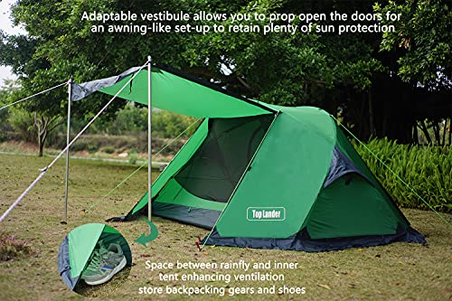 Tienda de Nailon Ultraligera para mochileros 1-2 Personas para Acampar al Aire Libre, Senderismo, Ciclismo, montañismo, Motocicleta, 20D, Impermeable, Solo vivac