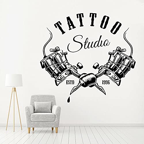 Tienda de tatuajes etiqueta de la pared estudio de arte vinilo autoadhesivo ventana de la tienda etiqueta de la pared salón de belleza moderno pared A4 61x57 cm