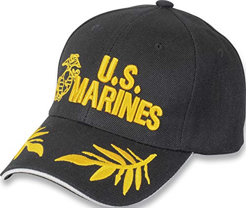 Tiendas LGP- Barbaric- Gorra Bordada U.S. Marines, Talla única. con Presilla de adaptación, Color Negro