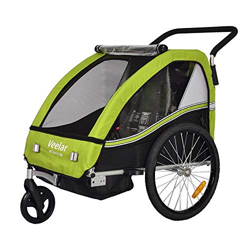 Tiggo Remolque de Bici para niños con Kit de Footing - Verde BT502-D02