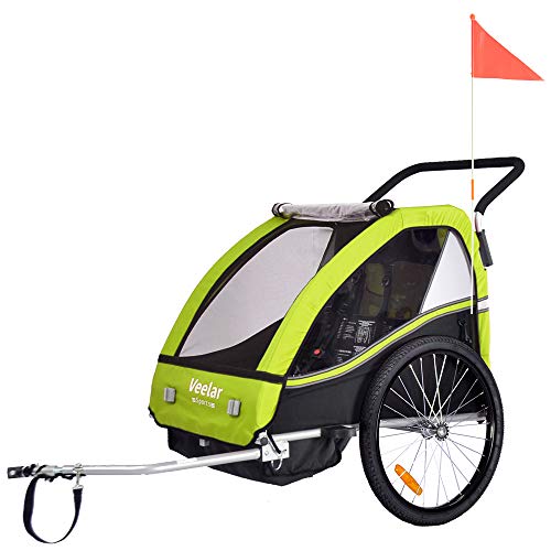 Tiggo Remolque de Bici para niños con Kit de Footing - Verde BT502-D02