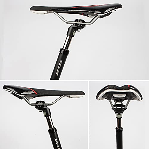 Tija Sillin Amortiguador Bicicleta, Tija de sillín de Bicicleta,Sillín de sillín de ángulo Ajustable ,Tija de Sillín de aleación de Aluminio, Poste de Asiento de la Suspensión de la Bici (27.2*350mm)