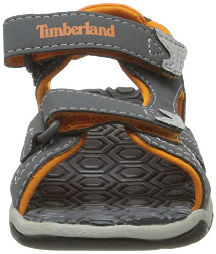 Timberland Adventure Seeker 2 Strap (Toddler), Sandalias de Punta Descubierta Unisex niños, Gris Medium Grey with Orange, 30 EU