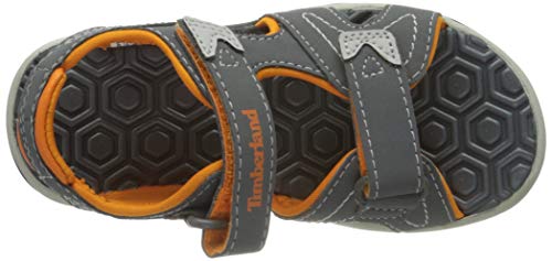 Timberland Adventure Seeker 2 Strap (Toddler), Sandalias de Punta Descubierta Unisex niños, Gris Medium Grey with Orange, 30 EU