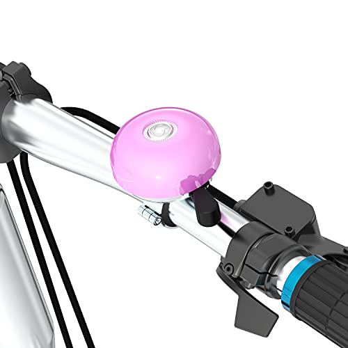 Timbre Bicicleta, clásico de latón con Bonito Tono Fuerte para Bicicleta de Carretera, Bicicleta de montaña, Accesorios de Ciclismo (Rosa - Mano Derecha - 1 Pieza)