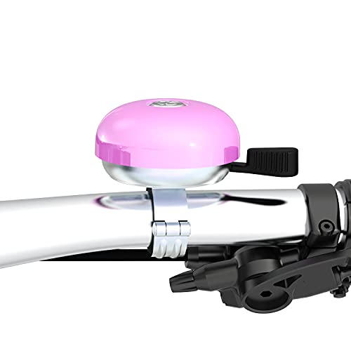 Timbre Bicicleta, clásico de latón con Bonito Tono Fuerte para Bicicleta de Carretera, Bicicleta de montaña, Accesorios de Ciclismo (Rosa - Mano Derecha - 1 Pieza)