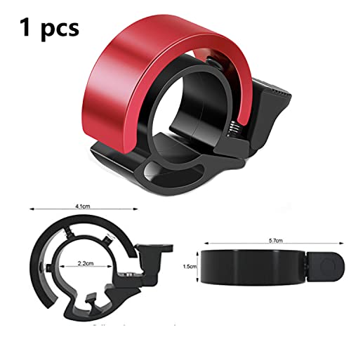 Timbre de bicicleta, Mini anillo de aluminio para bicicleta, Bocina de aleación con diseño en O para bicicleta de montaña, MTB, Campanas fuertes de 90 dB, Manillares de 22.2 a 22.5 mm, Rojo