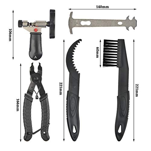 TIMESETL Herramientas Bicicleta Cadena, Alicates de Cadena Bici y Divisor de Cadena y Indicador de Desgaste de Cadena, Herramienta Universal Reparación Bicicleta para 6/7/ 8/9/ 10 Velocidades