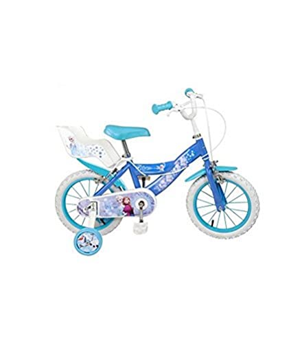 TOIMS Reina de Las Nieves: Bicicleta para niña, Color Azul, tamaño 14 Pulgadas