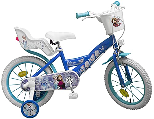 TOIMS Reina de Las Nieves: Bicicleta para niña, Color Azul, tamaño 14 Pulgadas