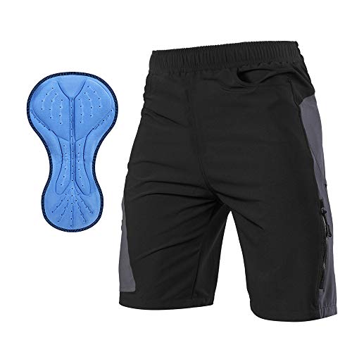 TOM SHOO Pantalones Cortos de MTB, Pantalones Cortos de Ciclismo para Hombre con Acolchados en 3D y 21 Bolsillos para Deporte al Aire Libre y Ciclismo