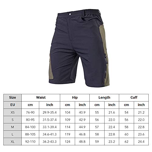 TOM SHOO Pantalones Cortos de MTB, Pantalones Cortos de Ciclismo para Hombre con Acolchados en 3D y 4 Bolsillos para Deporte al Aire Libre y Ciclismo