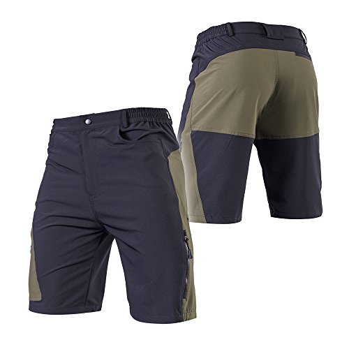 TOM SHOO Pantalones Cortos de MTB, Pantalones Cortos de Ciclismo para Hombre con Acolchados en 3D y 4 Bolsillos para Deporte al Aire Libre y Ciclismo