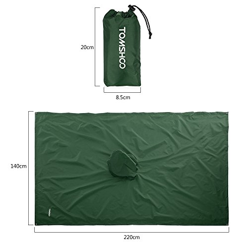 TOM SHOO Poncho de Lluvia con Capucha Chubasquero Impermeable Ligero Multifuncional como Toldo Manta Estera de Camping para Senderismo Ciclismo Unisex