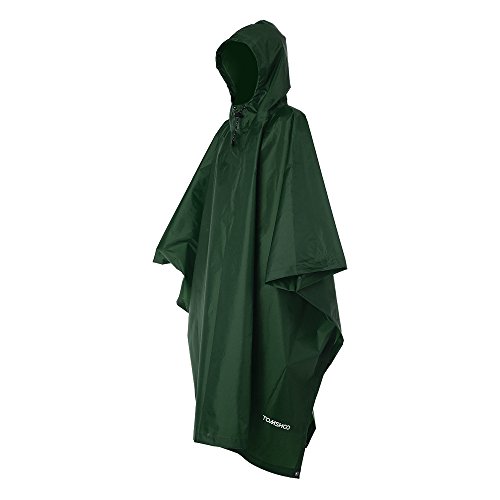 TOM SHOO Poncho de Lluvia con Capucha Chubasquero Impermeable Ligero Multifuncional como Toldo Manta Estera de Camping para Senderismo Ciclismo Unisex