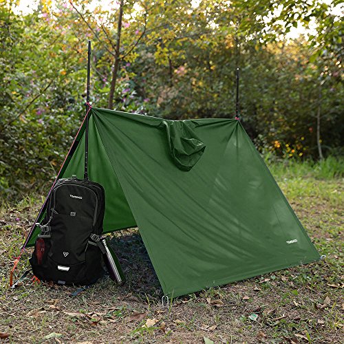 TOM SHOO Poncho de Lluvia con Capucha Chubasquero Impermeable Ligero Multifuncional como Toldo Manta Estera de Camping para Senderismo Ciclismo Unisex