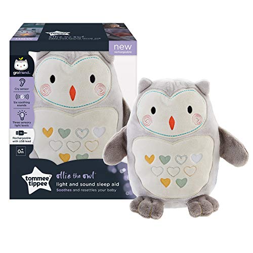 Tommee Tippee Grofriend - Ollie el Búho, Recargable USB, con Sensor de Llanto