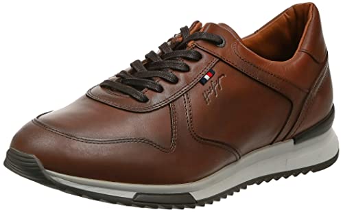 Tommy Hilfiger FM03731GVI Runner Craft Leather Cognac Zapatillas Deportivas- Bambas Hombre, 45 EU