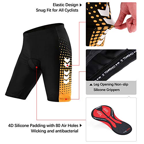 TOMSH00 Conjunto de Maillot de Ciclismo con Almohadilla de Asiento 3D, Ropa de Ciclismo de Manga Corta Elástica, Transpirable y de Secado Rápido Hombres Mujeres para Ciclismo MTB, Jogging, Senderismo