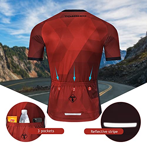 TOMSHOO Ropa de Ciclismo MTB, Traje Ciclismo Hombre, Maillots de Ciclismo Verano, Manga Corta y Pantalones Cortos con 3D Gel Acolchados para Bicicleta MTB Deportes