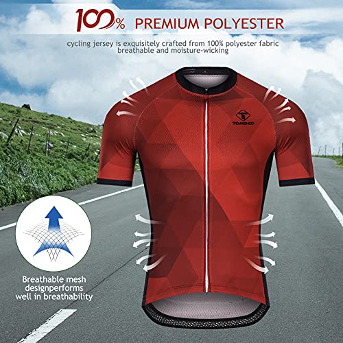 TOMSHOO Ropa de Ciclismo MTB, Traje Ciclismo Hombre, Maillots de Ciclismo Verano, Manga Corta y Pantalones Cortos con 3D Gel Acolchados para Bicicleta MTB Deportes